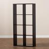 Baxton Studio Janne Modern and Contemporary Dark Brown Finished 8-Cube Multipurpose Storage Shelf view 2