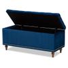 Baxton Studio Kaylee Modern and Contemporary Navy Blue Velvet Fabric Upholstered Button-Tufted Storage Ottoman Bench view 4