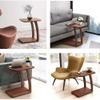 Tables WFF Solid Wood Side, Movable Sofa, C-Shaped Storage, Living Room Snack 523657cm (Color : Brown) view 3