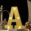 BalsaCircle 6" tall Gold A Marquee Warm White LED Lighted Alphabet Number Sign Home Wedding Reception Party Bar Tabletop Decorations view 1