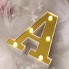 BalsaCircle 6" tall Gold A Marquee Warm White LED Lighted Alphabet Number Sign Home Wedding Reception Party Bar Tabletop Decorations view 3