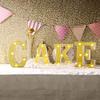 BalsaCircle 6" tall Gold A Marquee Warm White LED Lighted Alphabet Number Sign Home Wedding Reception Party Bar Tabletop Decorations view 4