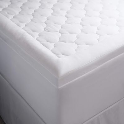 Allied Home Gel Fiber Filled Plush Mattress Topper - Mattress Cover 300TC Cotton Hotel Mattress Topper - Down-Alternative Mattress Pad California King - 72 x 84 x 2