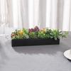 MyGift Artificial Succulent Centerpiece,15.75 Inch Faux Succulents Arrangement Plants in Sleek Black Wooden Rectangular Planter Box view 2