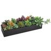 MyGift Artificial Succulent Centerpiece,15.75 Inch Faux Succulents Arrangement Plants in Sleek Black Wooden Rectangular Planter Box view 3