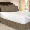 1 Piece Solid 30" Drop Dust Ruffle Bed Skirt 600TC Egyptian Cotton (Taupe, Twin XL) view 1