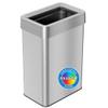 iTouchless Touchless Open Top Trash Cans with AbsorbX Odor Filter, Stainless Steel, Rectangular 16 Gallon view 1