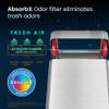 iTouchless Touchless Open Top Trash Cans with AbsorbX Odor Filter, Stainless Steel, Rectangular 16 Gallon view 3