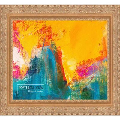 Poster Palooza 15x13 Ornate Gold Complete Wood Picture Frame with UV Acrylic Plexiglass, Foam Board Backing & Hardware Included