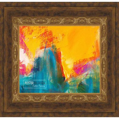 Poster Palooza 15x11 Ornate Gold Complete Wood Picture Frame with UV Acrylic Plexiglass, Foam Board Backing & Hardware Included