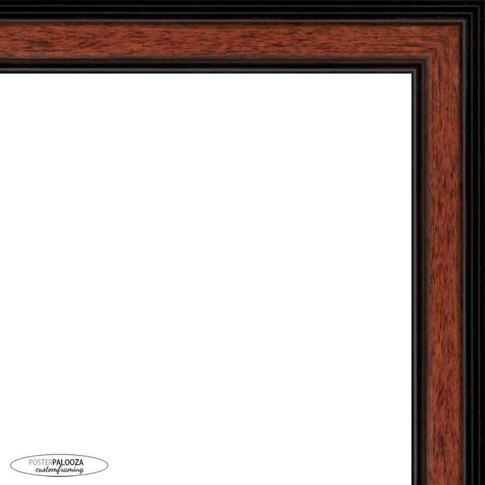 Poster Palooza 24x12 Traditional Walnut Complete Wood Picture Frame with UV Acrylic Plexiglass, Foam Board Backing & Hardware Included