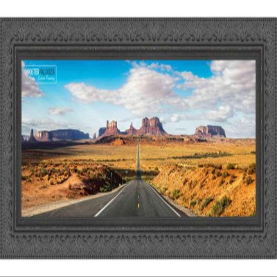 Poster Palooza 30x10 Ornate Mahogany Complete Wood Panoramic Frame with UV Acrylic Plexiglass, Foam Board Backing & Hardware Included