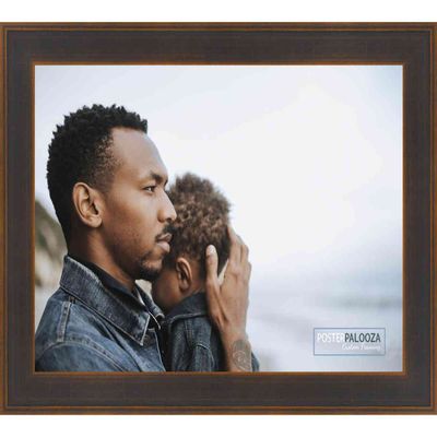 Poster Palooza 18x11 Contemporary Bronze Complete Wood Picture Frame with UV Acrylic Plexiglass, Foam Board Backing & Hardware Included