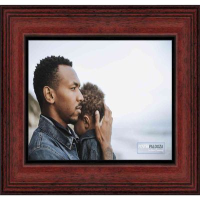 Poster Palooza 14x11 Traditional Mahogany Complete Wood Picture Frame with UV Acrylic Plexiglass, Foam Board Backing & Hardware Included