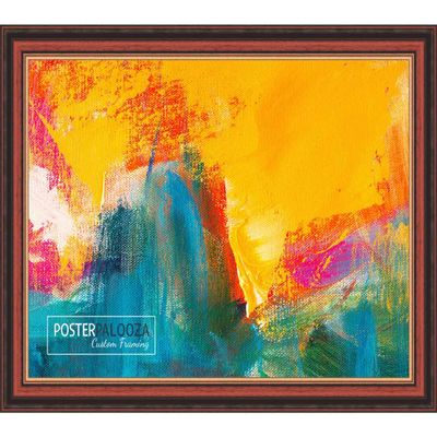 Poster Palooza 20x16 Traditional Cherry Complete Wood Picture Frame with UV Acrylic Plexiglass, Foam Board Backing & Hardware Included
