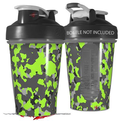 Decal Style Skin Wrap works with Blender Bottle 20oz WraptorCamo Old School Camouflage Camo Lime Green (BOTTLE NOT INCLUDED)