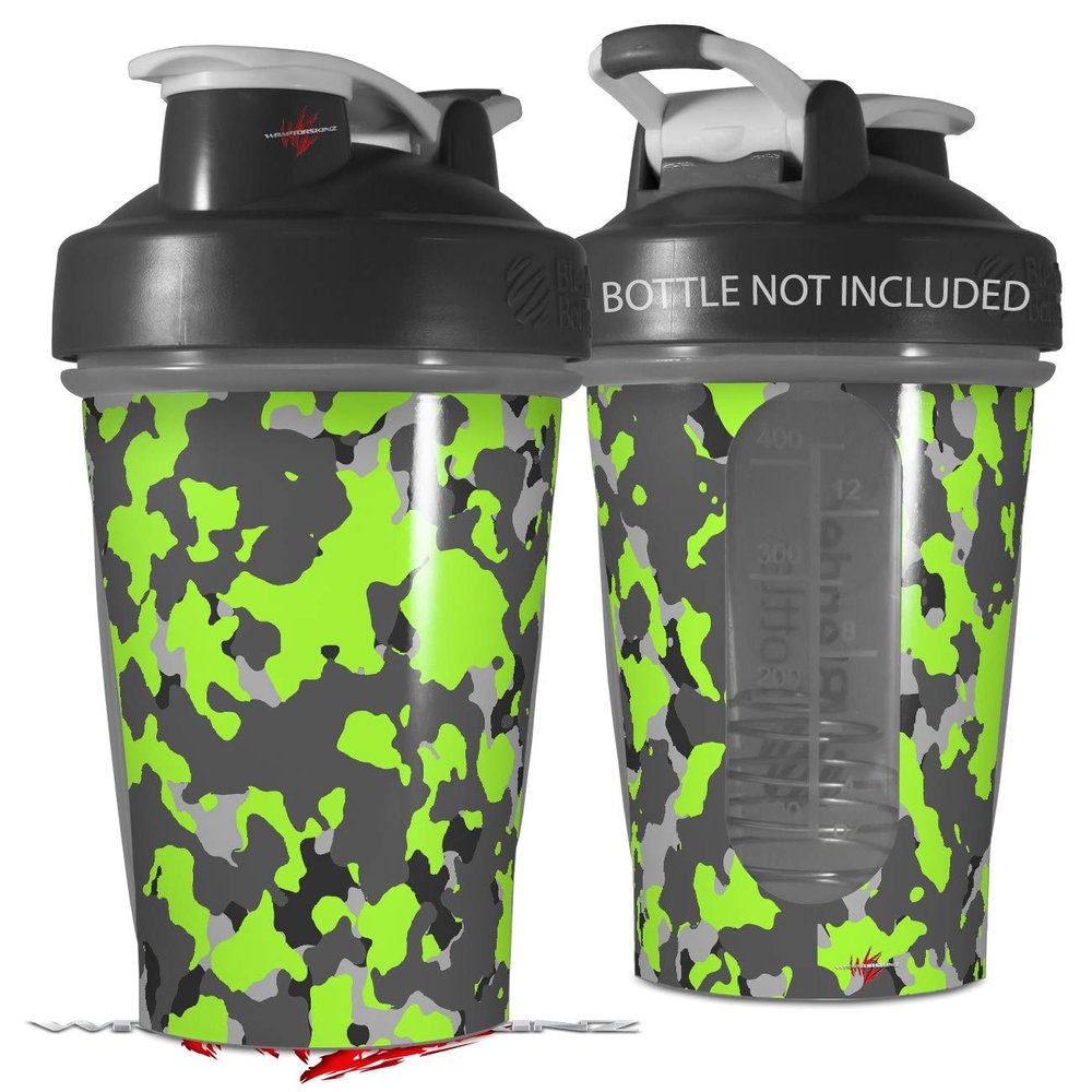 Decal Style Skin Wrap works with Blender Bottle 20oz WraptorCamo Old School Camouflage Camo Lime Green (BOTTLE NOT INCLUDED)