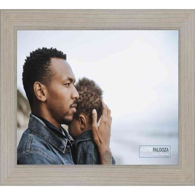 Poster Palooza 18x16 Contemporary Silver Complete Wood Picture Frame with UV Acrylic Plexiglass, Foam Board Backing & Hardware Included