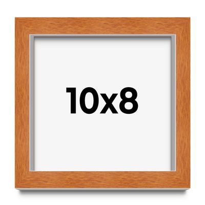 10x8 Frame Brown Honey Pecan Solid Wood Picture Frame with UV Acrylic Plexiglass, Foam Board Backing & Hanging Hardware Included | 0.75 Inch Frame Moulding Width | 0.5 Inch Rabbet Depth