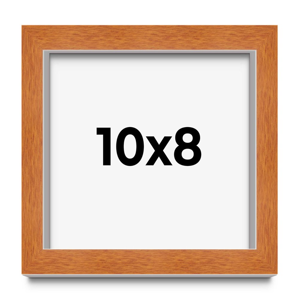 10x8 Frame Brown Honey Pecan Solid Wood Picture Frame with UV Acrylic Plexiglass, Foam Board Backing & Hanging Hardware Included | 0.75 Inch Frame Moulding Width | 0.5 Inch Rabbet Depth