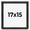17x15 Frame Charcoal Black Wood Texture Dark Grey | 0.75 Inch Moulding Width | 0.5 Inch Rabbet Depth | Solid Wood Picture Frame with UV Acrylic Plexiglass, Foam Board Backing & Hanging Hardware view 1