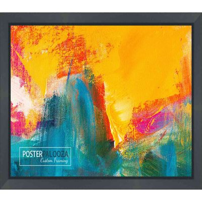 Poster Palooza 28x22 Contemporary Black Complete Wood Picture Frame with UV Acrylic Plexiglass, Foam Board Backing & Hardware Included