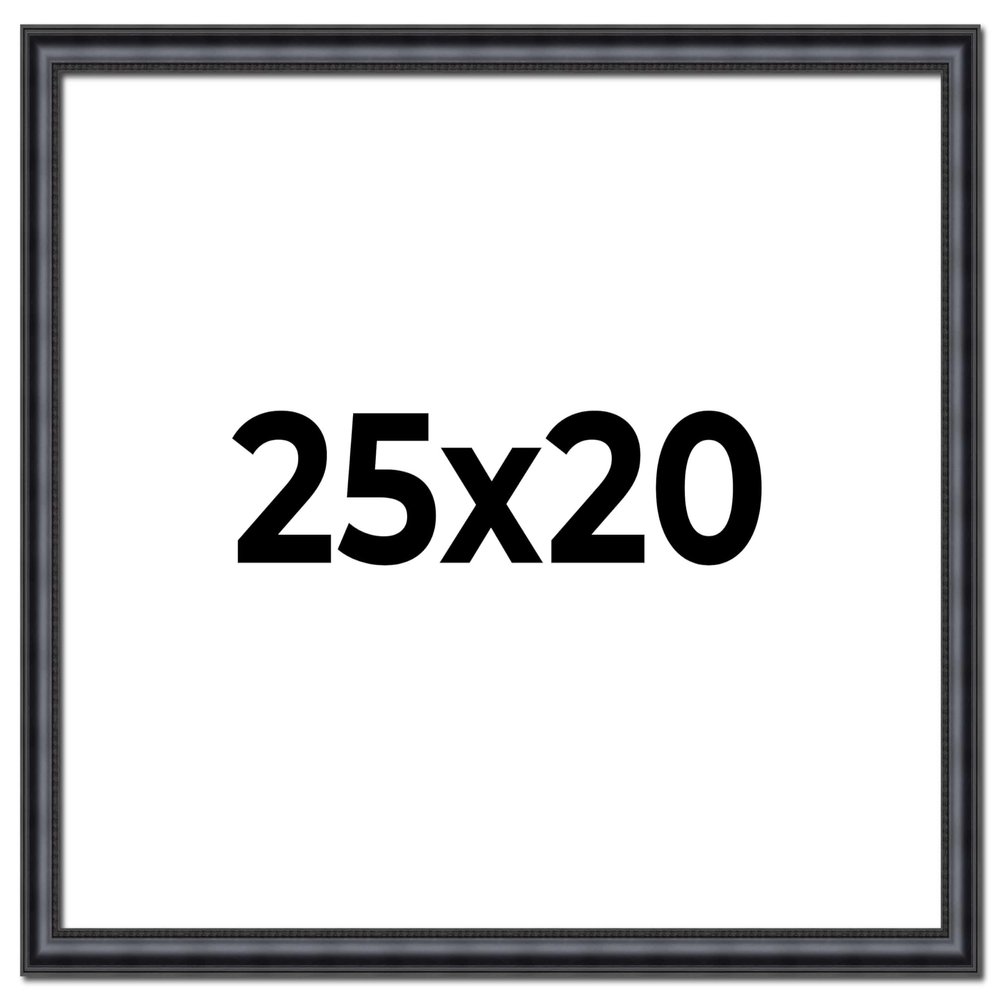 Poster Palooza 25x20 Frame Black Castle Solid Wood Picture Frame | 1.125 Inch Moulding Width | with UV Acrylic Plexiglass, Foam Board Backing & Hanging Hardware Included