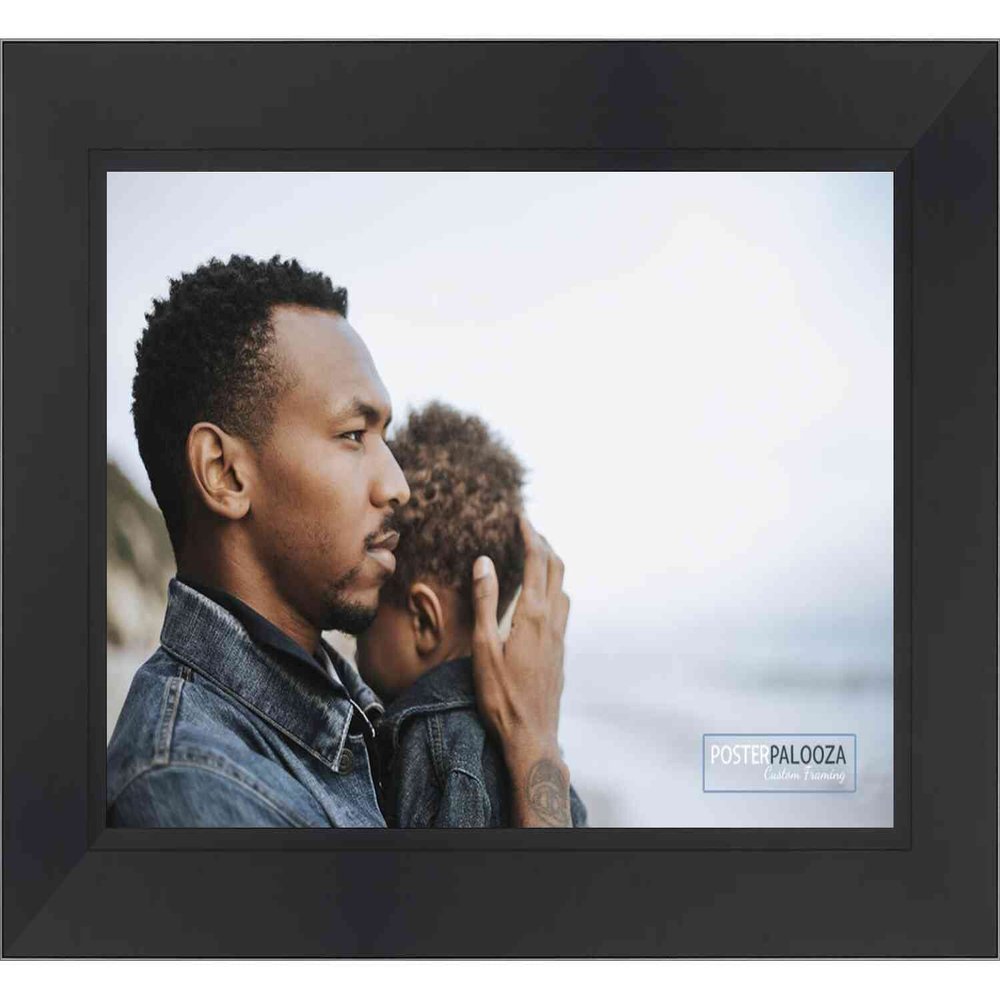 Poster Palooza 30x24 Contemporary Black Complete Wood Picture Frame with UV Acrylic Plexiglass, Foam Board Backing & Hardware Included
