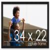 Poster Palooza 34x22 Contemporary Black Complete Wood Picture Frame with UV Acrylic Plexiglass, Foam Board Backing & Hardware Included view 1