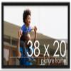 Poster Palooza 38x20 Contemporary Black Complete Wood Picture Frame with UV Acrylic Plexiglass, Foam Board Backing & Hardware Included view 1