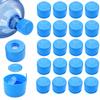 HSIULMY 5 Gallon Water Jug Caps, 20 Pack Reusable Snap On Water Bottle Caps for 3 & 5 Gallon Water Jugs, Non Spill Replacement Lids for Water Dispenser Bottles, BPA Free Anti Splash Covers, Blue view 1