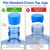 HSIULMY 5 Gallon Water Jug Caps, 20 Pack Reusable Snap On Water Bottle Caps for 3 & 5 Gallon Water Jugs, Non Spill Replacement Lids for Water Dispenser Bottles, BPA Free Anti Splash Covers, Blue view 2