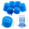 HSIULMY 5 Gallon Water Jug Caps, 20 Pack Reusable Snap On Water Bottle Caps for 3 & 5 Gallon Water Jugs, Non Spill Replacement Lids for Water Dispenser Bottles, BPA Free Anti Splash Covers, Blue view 3