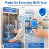 HSIULMY 5 Gallon Water Jug Caps, 20 Pack Reusable Snap On Water Bottle Caps for 3 & 5 Gallon Water Jugs, Non Spill Replacement Lids for Water Dispenser Bottles, BPA Free Anti Splash Covers, Blue view 4