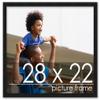 Poster Palooza 28x22 Contemporary Black Complete Wood Picture Frame with UV Acrylic Plexiglass, Foam Board Backing & Hardware Included view 1