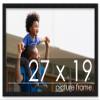 Poster Palooza 27x19 Contemporary Black Complete Wood Picture Frame with UV Acrylic Plexiglass, Foam Board Backing & Hardware Included view 1