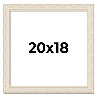 Poster Palooza 20x18 Frame Brushed White Wash Complete Wood Picture Frame with UV Acrylic, Foam Board Backing, & Wall Hanging Hardware for Vertical or Horizontal Display