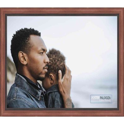Poster Palooza 18x13 Traditional Mahogany Complete Wood Picture Frame with UV Acrylic Plexiglass, Foam Board Backing & Hardware Included