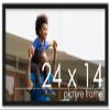 Poster Palooza 24x14 Contemporary Black Complete Wood Picture Frame with UV Acrylic Plexiglass, Foam Board Backing & Hardware Included view 1