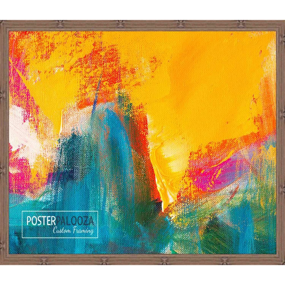 Poster Palooza 36x28 Traditional Pewter Complete Wood Picture Frame with UV Acrylic Plexiglass, Foam Board Backing & Hardware Included