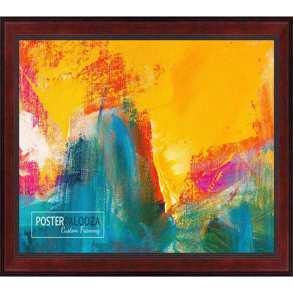 Poster Palooza 7x5 Inch Traditional Mahogany Complete Wood Picture Frame with UV Acrylic Plexiglass, Foam Board Backing & Hardware Included - 7x5 Inch Frame