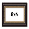 Poster Palooza 8x4 Inch Frame Black and Gold Ornate Solid Wood Picture Frame | 1.5 Inch Moulding Width | with UV Acrylic Plexiglass, Foam Board Backing & Hanging Hardware Included view 1