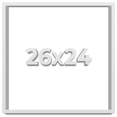 26x24 White Shadowbox Frame - Shadow Box Frame Interior Size 26x24 by 2 Inches Deep - White Frame Is Made to Display Items Up To 1.75 Inches Deep Includes Shatter Resistant Acrylic, Backing, Hardware