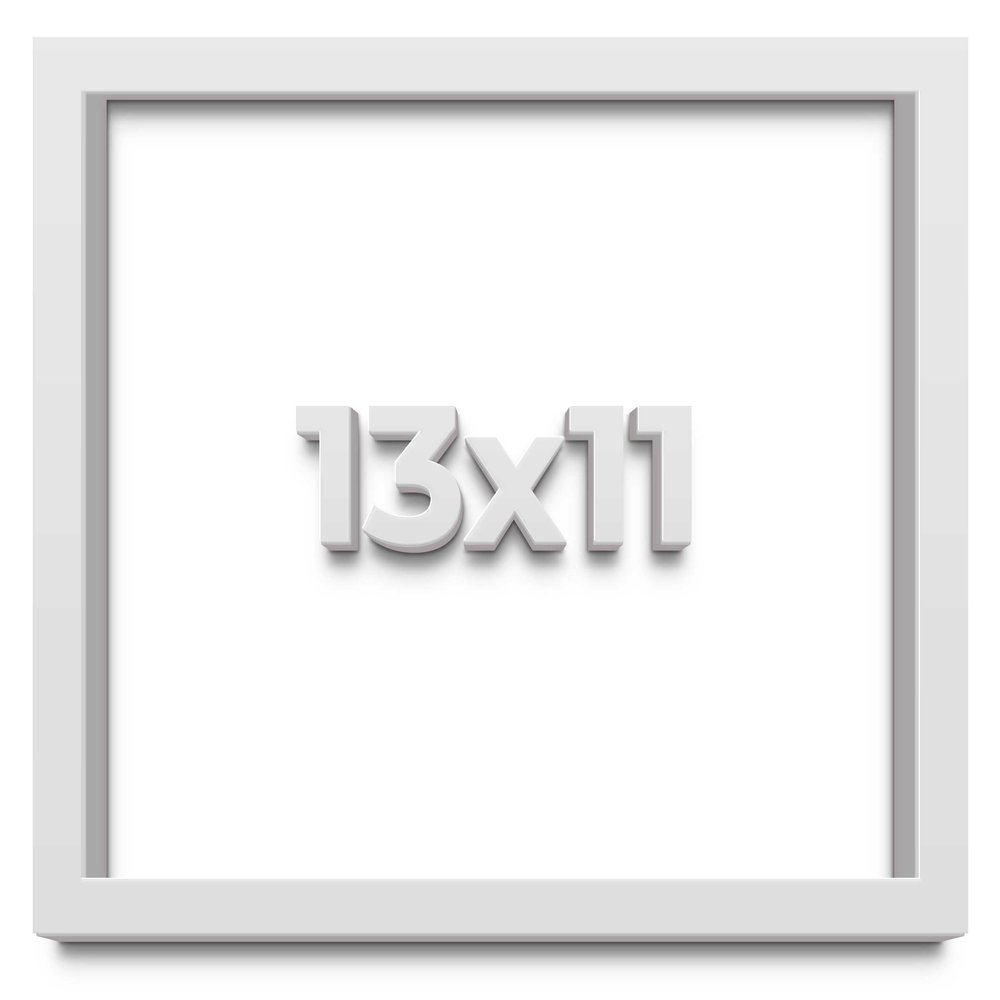 13x11 White Shadowbox Frame - Shadow Box Frame Interior Size 13x11 by 2 Inches Deep - White Frame Is Made to Display Items Up To 1.75 Inches Deep Includes Shatter Resistant Acrylic, Backing, Hardware