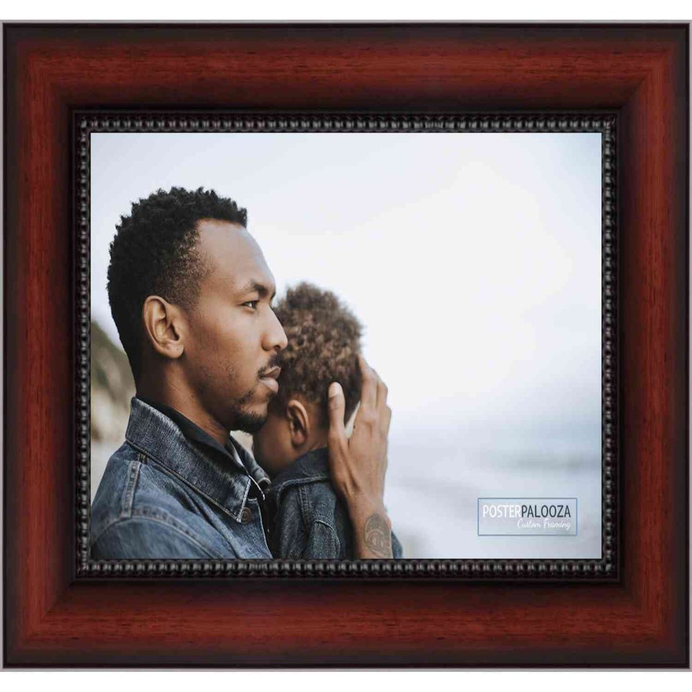 Poster Palooza 11x9 Traditional Mahogany Complete Wood Picture Frame with UV Acrylic Plexiglass, Foam Board Backing & Hardware Included