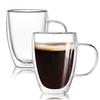 12 Oz Double Walled Glass Coffee Mugs with Handle, Insulated Layer Coffee Cups, Clear Borosilicate Glass Mugs - Gift for Cappuccino,Tea,Latte,Espresso,Hot Beverage,Cold Drinks, Set of 2 view 1