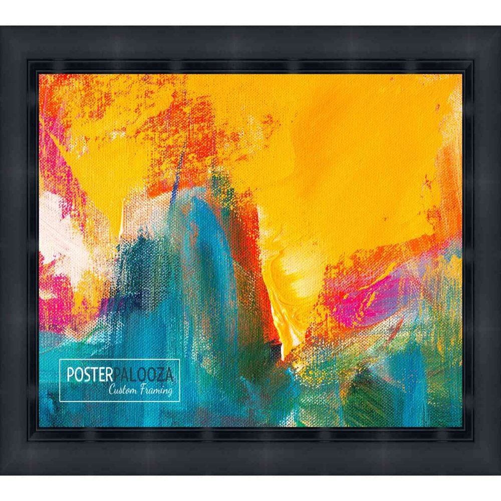 Poster Palooza 10x7 Contemporary Black Complete Wood Picture Frame with UV Acrylic Plexiglass, Foam Board Backing & Hardware Included