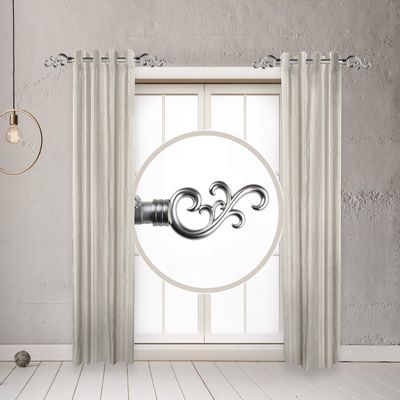 RUDI 1" Max Side Curtain Rod, 12-20 inch (Set of 2), Satin Nickel