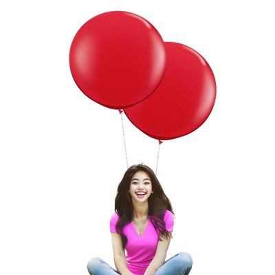 24 Inch Latex Round Balloons 10 Pack Red Thick Big Balloons for Photo Shoot Wedding Baby Shower Birthday Party Decorations by IN-JOOYAA