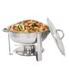 Saturnpower Stainless Steel Round Dish 5 Quart Tray Buffet Catering, Round Buffet Servers, Full Size Dinner Serving Buffer Warmer Set w/Food and Water Pan, Lid, Solid Stand and Fuel Holder (2) view 3